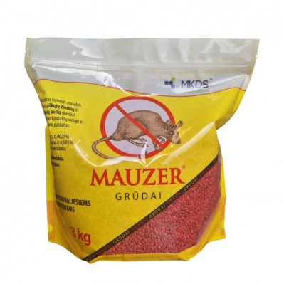 Mauzer grūdai pelių ir žiurkių naikinimui, 3 kg